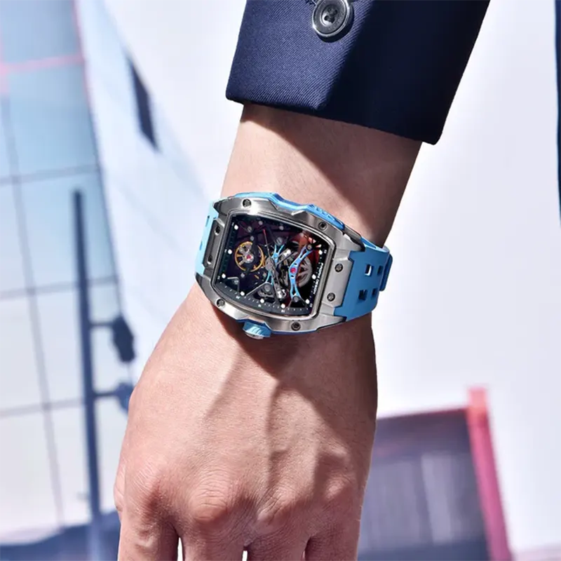 Pagani Design Skeleton Dial Blue Men's Watch- PD-YS018